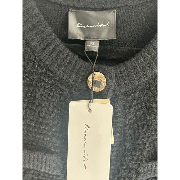 Women's Line and Dot Boucle Gold Button Duster Cardigan Sweater Size XS - Picture 8 of 9